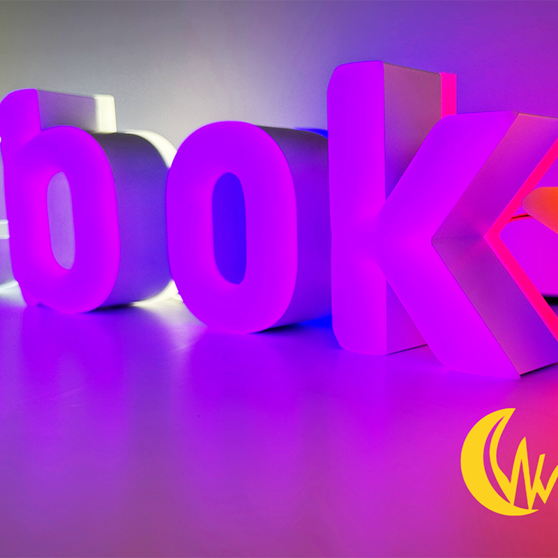 Customized Acrylic Stainless Steel Storefront Backlit Colorful Letter 3D Logo Double Sided Led Light Signs Frontlit Letter Sign