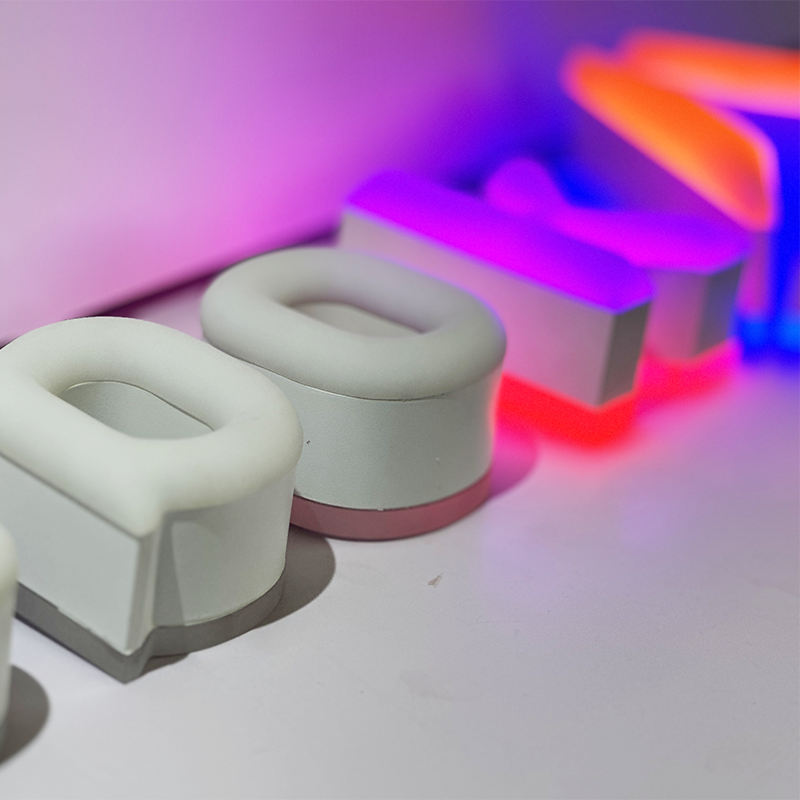 Customized Acrylic Stainless Steel Storefront Backlit Colorful Letter 3D Logo Double Sided Led Light Signs Frontlit Letter Sign
