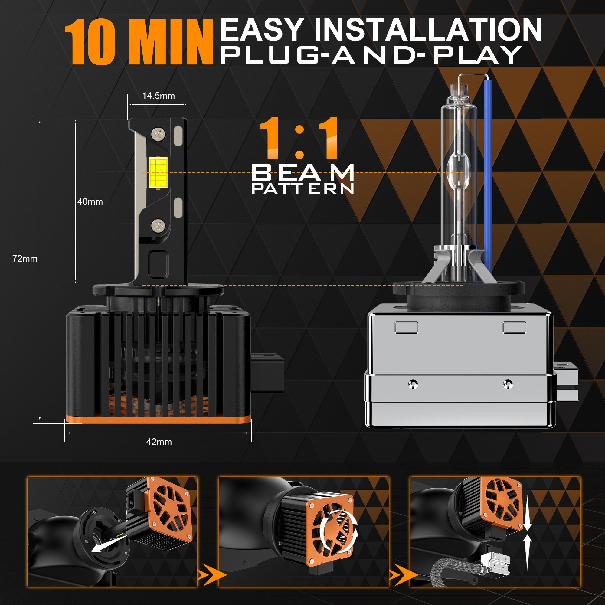 OEM Factory D30 Upgraded CSP Chips 9-32v 110w 11000 Lumen 6500K D2s D3s D4s D1s Led Bulb for Automotive