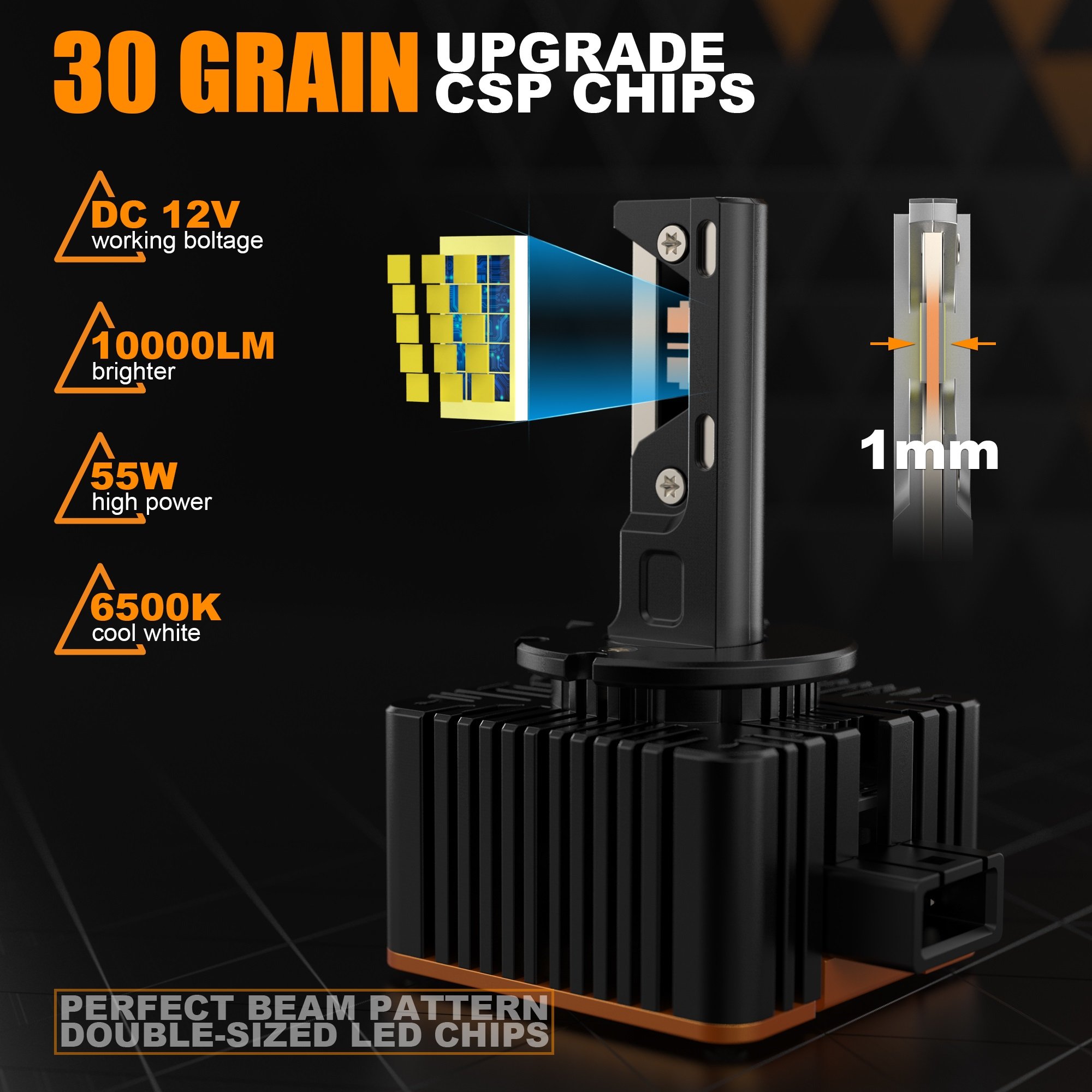 OEM Factory D30 Upgraded CSP Chips 9-32v 110w 11000 Lumen 6500K D2s D3s D4s D1s Led Bulb for Automotive