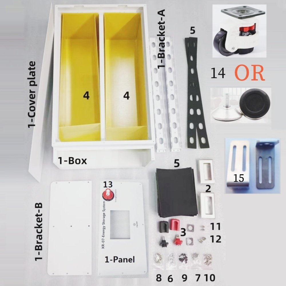 XR07 48V280AH LiFePO4 Battery Case DIY Kit for JK Inverter BMS 270AH 280AH 302AH 310AH