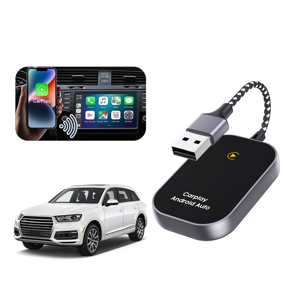 BOYI Android 11 Wireless Android Auto Ai Box Wireless for Iphone Carplay 2 in 1 Adapter for Toyota Fiat Audi Porshe Benz Kia