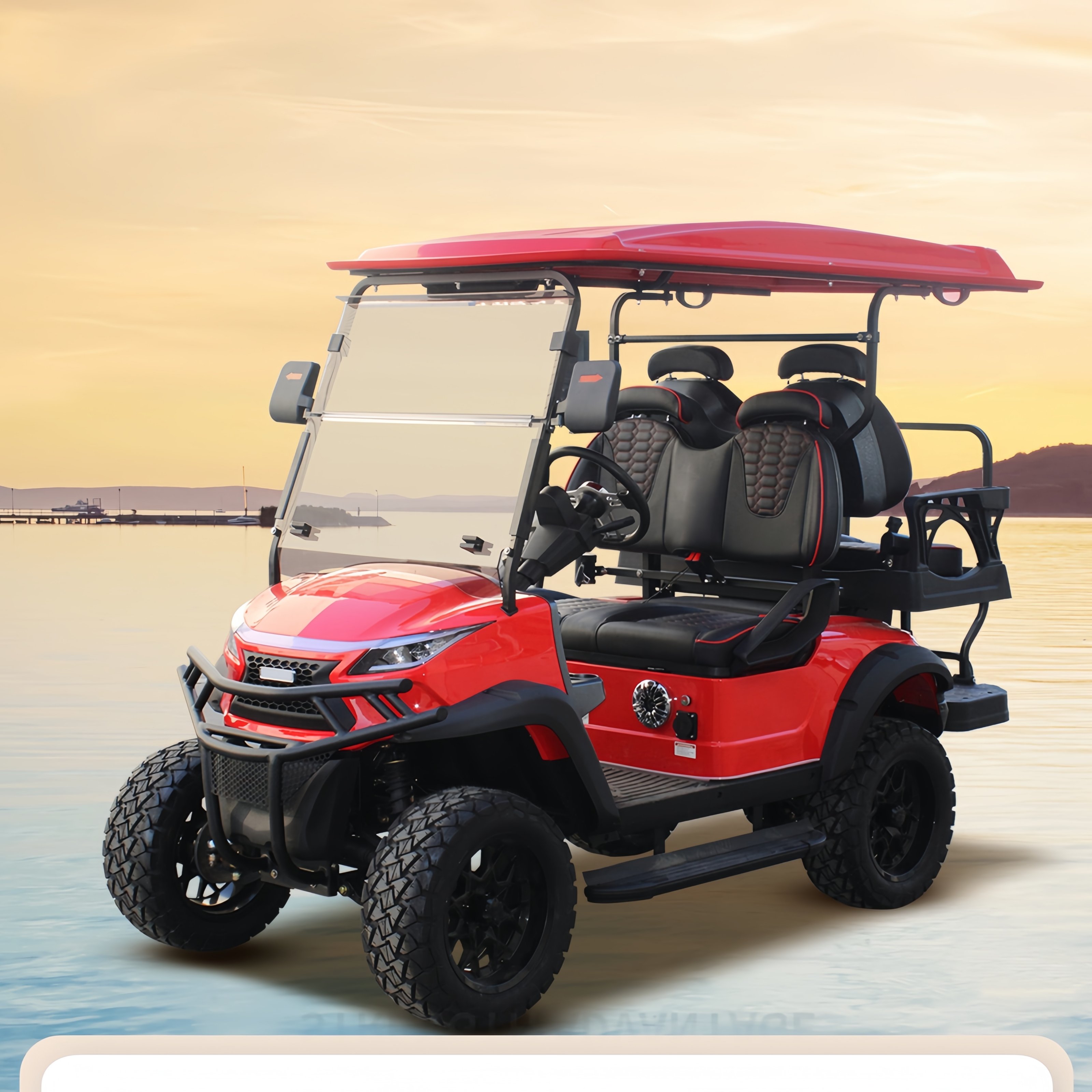 2025 New 4+2 Seater Electric Golf Cart Mini Four-Wheel Car with 48V Battery Directly from China Supplier