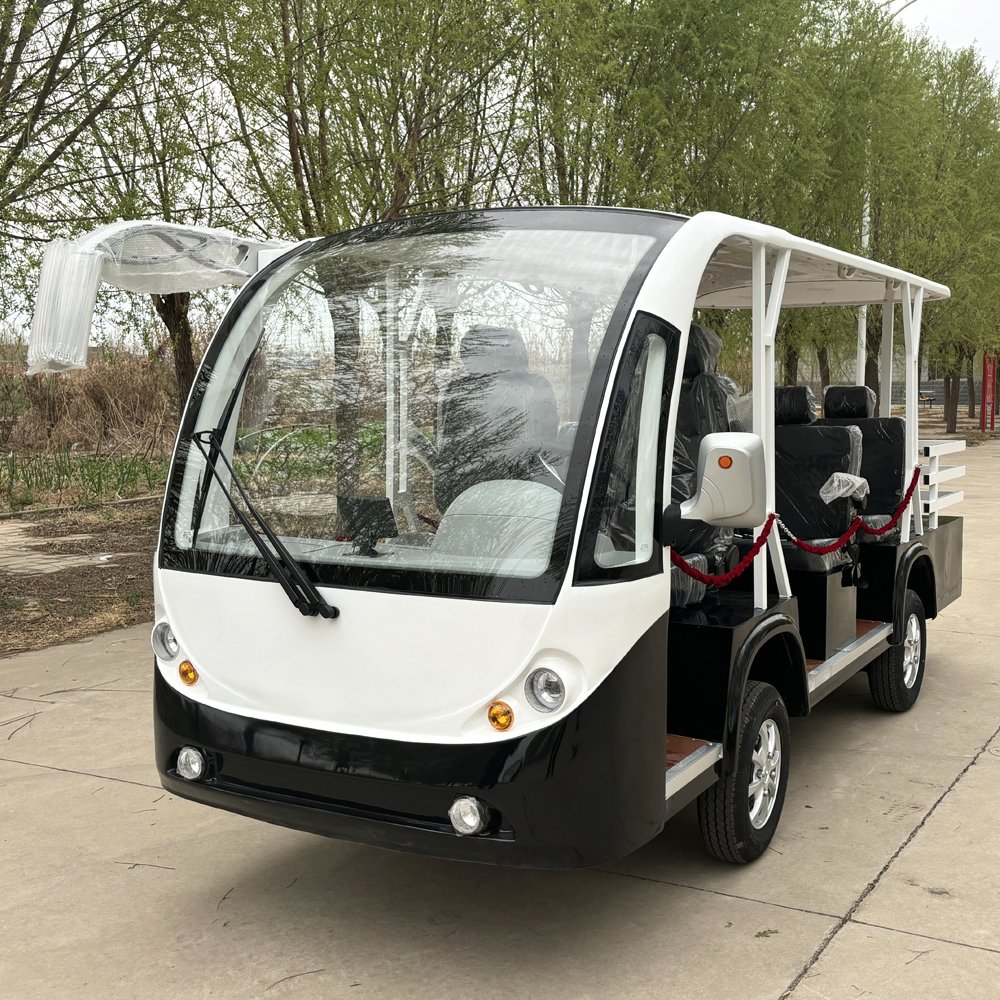 China Good Price 9-14 Seats Electric Sightseeing Bus Vehicle 14 Passenger Tourist Car High Quality Mini Sightseeing Bus & Car