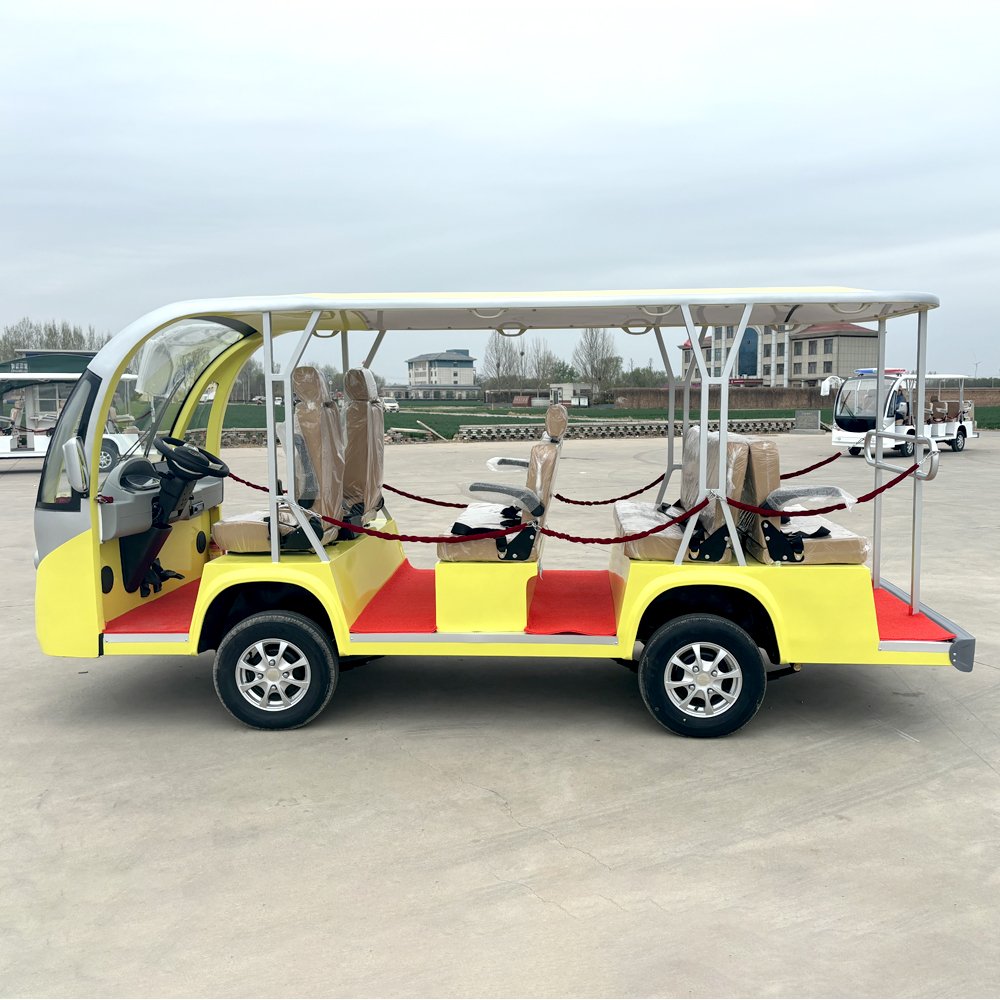 China Good Price 9-14 Seats Electric Sightseeing Bus Vehicle 14 Passenger Tourist Car High Quality Mini Sightseeing Bus & Car