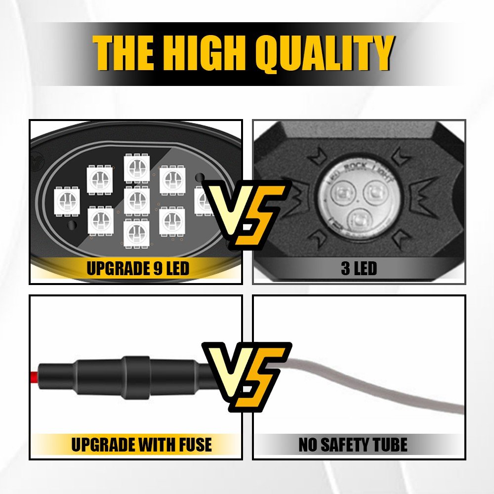 AUXITO 20Pods RGB LED Rock Lights Kit With APP/RF Remote Control Upgraded Underglow Lights Waterproof for Trucks Jeep UTV ATV