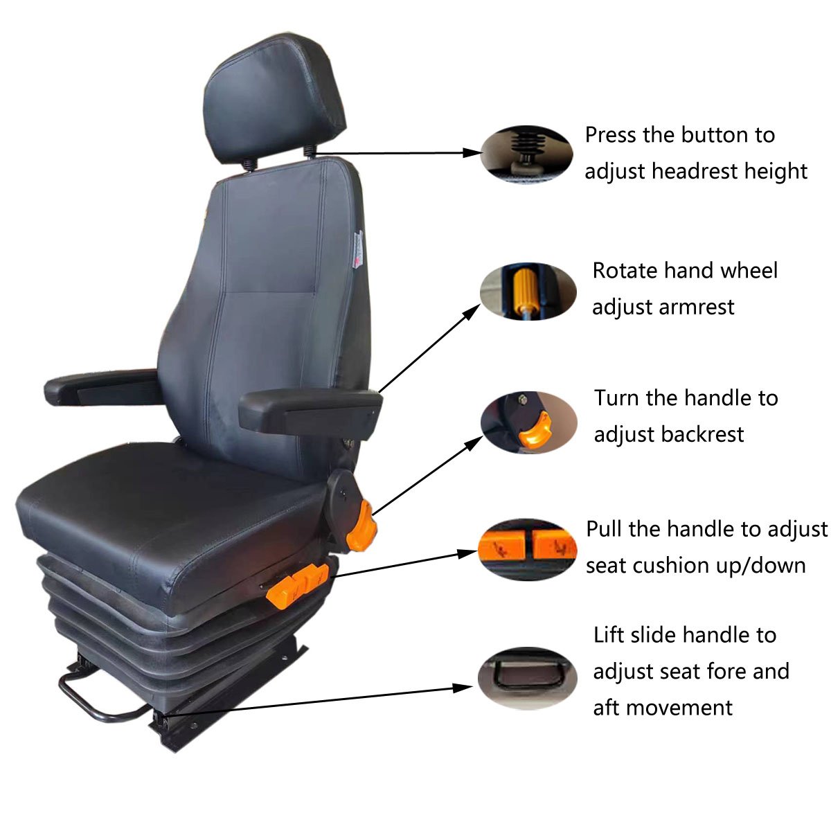 Universal ODM / OEM Engineering Vehicle Seat Driver Seats Bus/Truck Seat