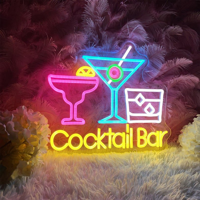 Manufacturer Supply Customized Indoor Outdoor LED 12V Light Coffee Bars Cup Open Flex Acrylic Glass Neon Signs