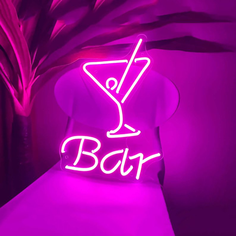 Manufacturer Supply Customized Indoor Outdoor LED 12V Light Coffee Bars Cup Open Flex Acrylic Glass Neon Signs