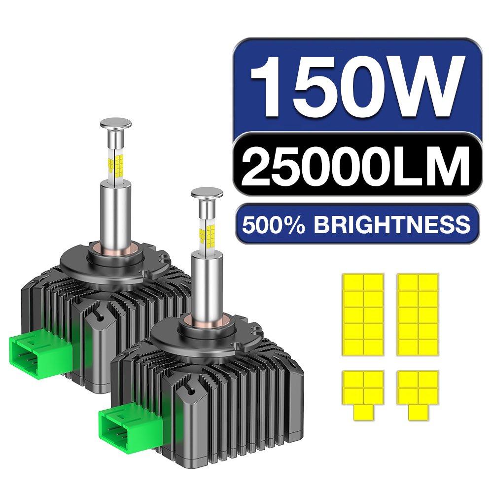 360 D Series LED Headlight 150W 25000 LM Super Bright D1S D2S D3S D4S D5S D8S Lamp Conversion Kit 6000K White for Car
