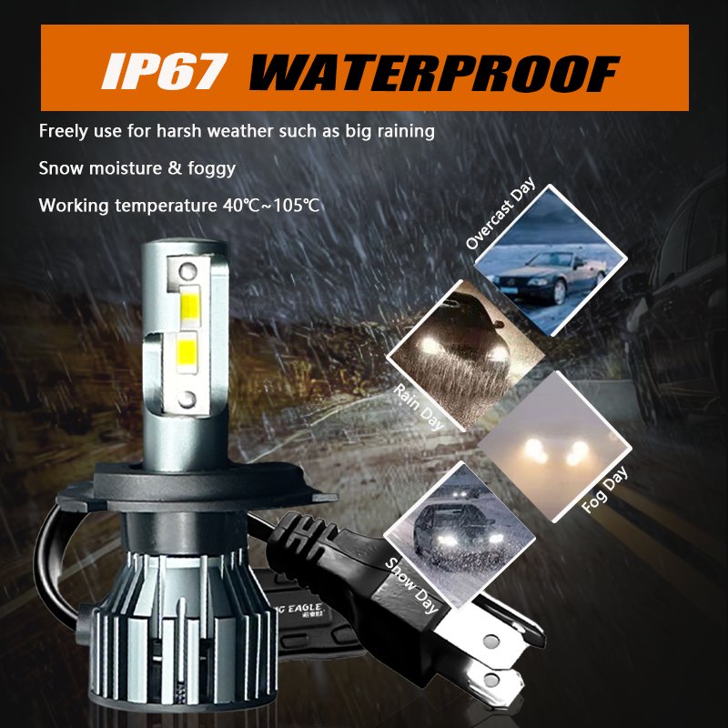 KingEagle M4-H4 CSP LED Headlight Factory Wholesale High Quality H1 H3 H7 H4 9005 HB3 9006 HB4 H8 H11 COB Led Headlight