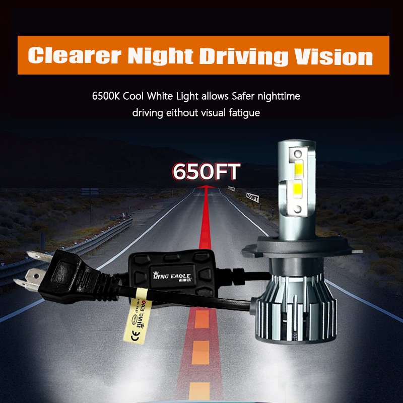 KingEagle M4-H4 CSP LED Headlight Factory Wholesale High Quality H1 H3 H7 H4 9005 HB3 9006 HB4 H8 H11 COB Led Headlight