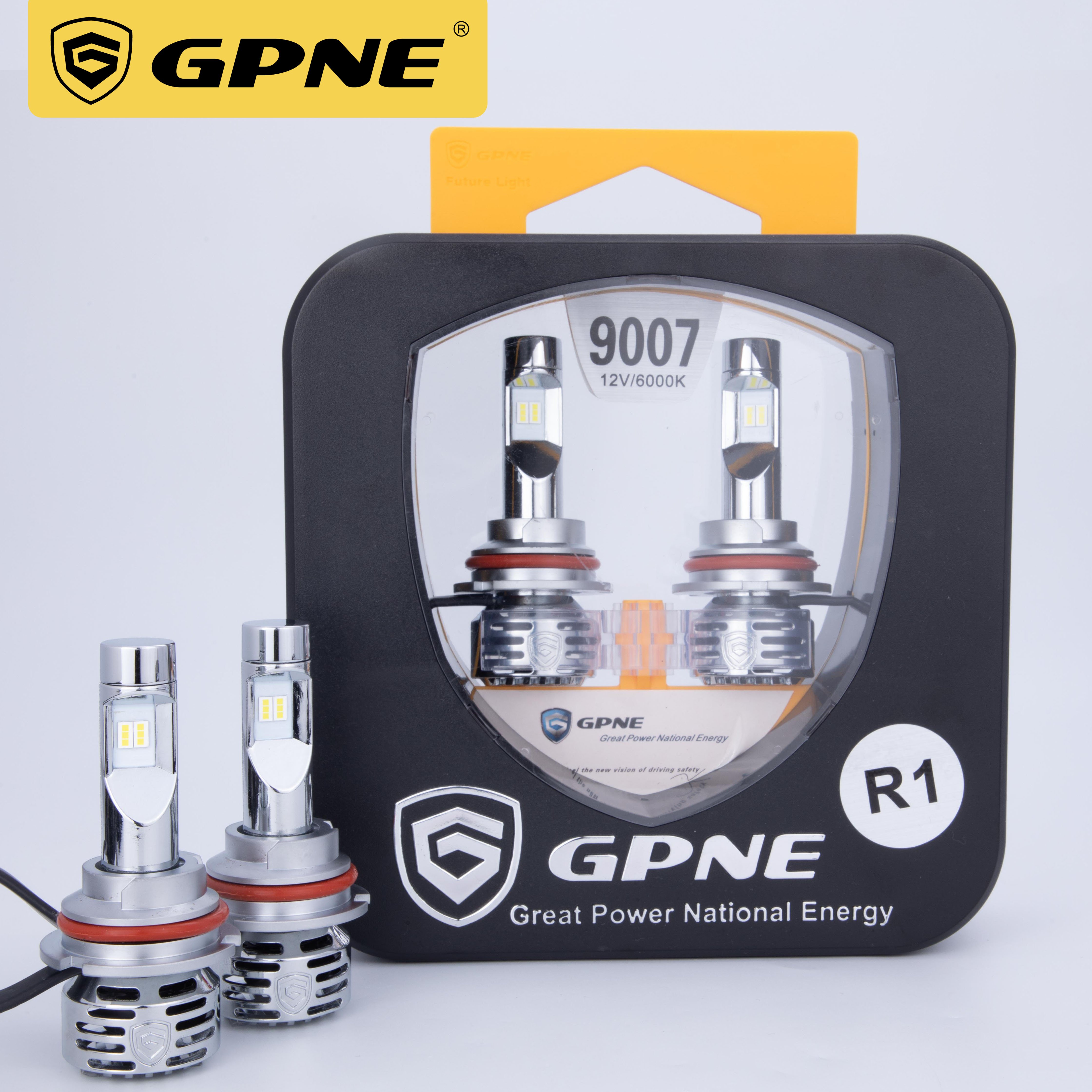 GPNE High Quality R1 Car Led Headlights Car Bulbs 6000k CSP Chip 9006 9005 H1 H4 H7 6000LM Led Headlight
