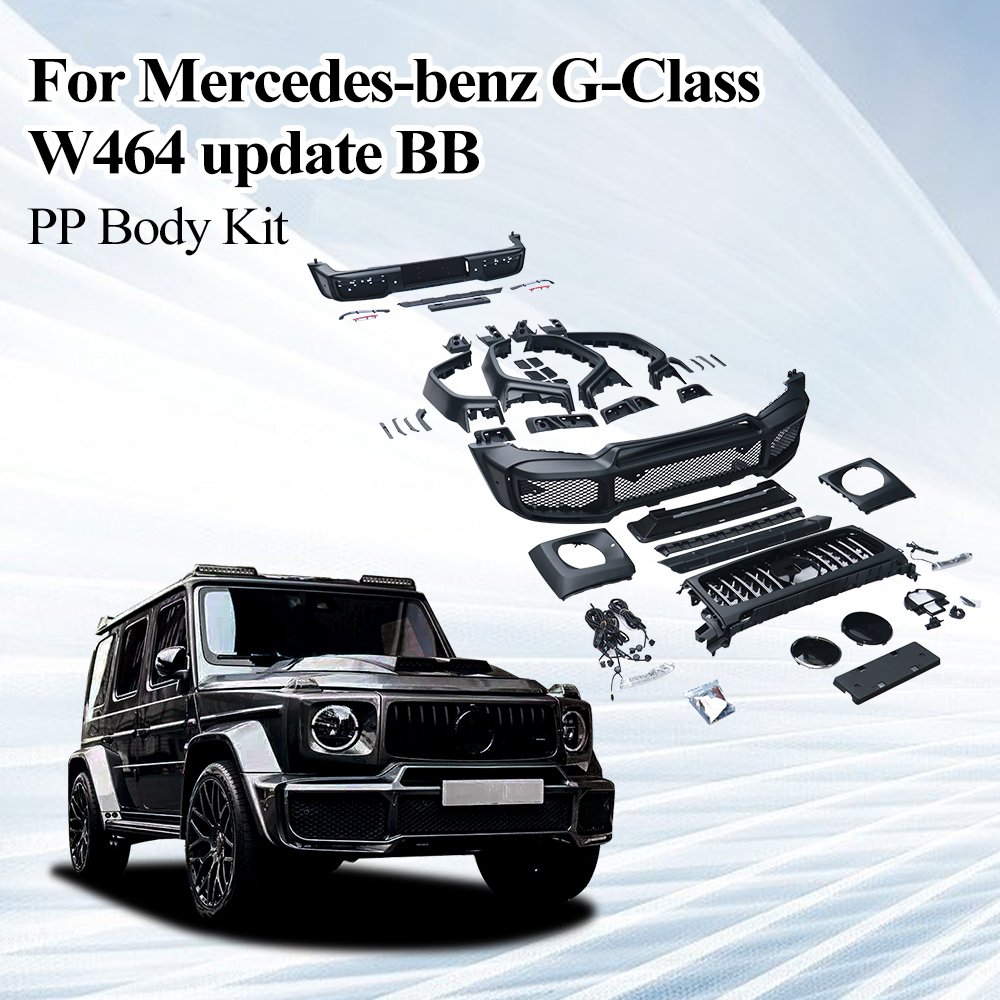 Car Accessories PP Material Front Bumper Lip Assembly Grilles Rear Wheel Arch Bodykit For Mercedes Bens W464 B Style Body Kit
