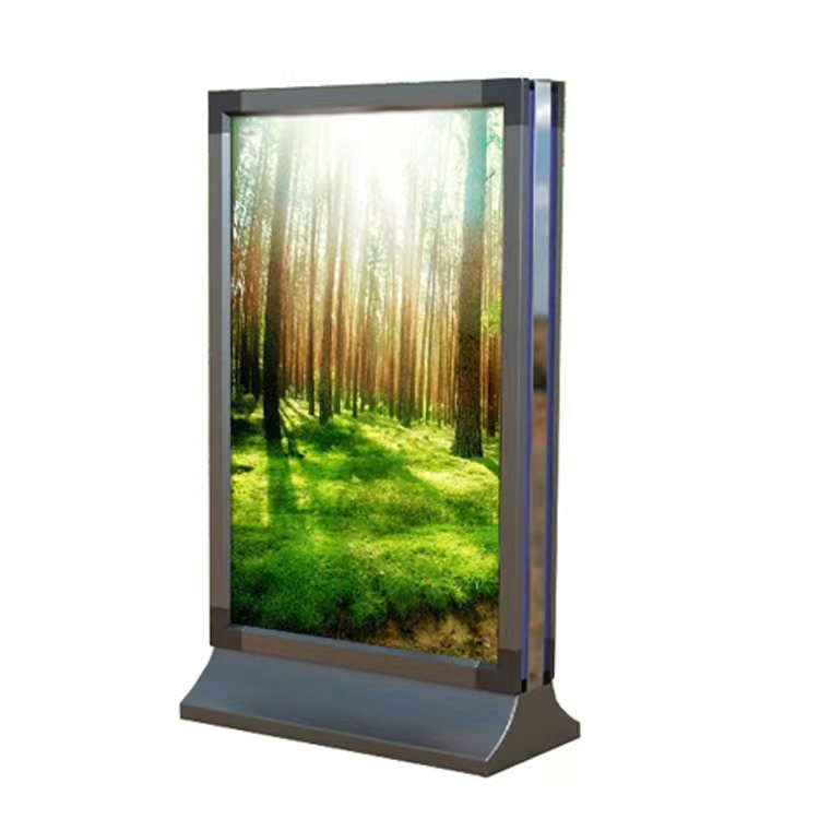 City Project Sample Customized Street Bus Stop Free Standing Double Side Advertising Scrolling Mupi LED Light Box Trash Bin