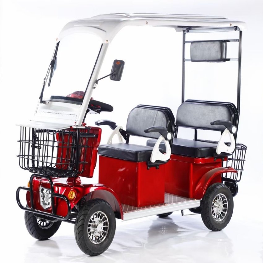 High Quality Electric 4-Wheel Scooter for Adults 650W 800W 48v 60V New E900 Household Small Bus Golf Cart Roof Designed Mobility