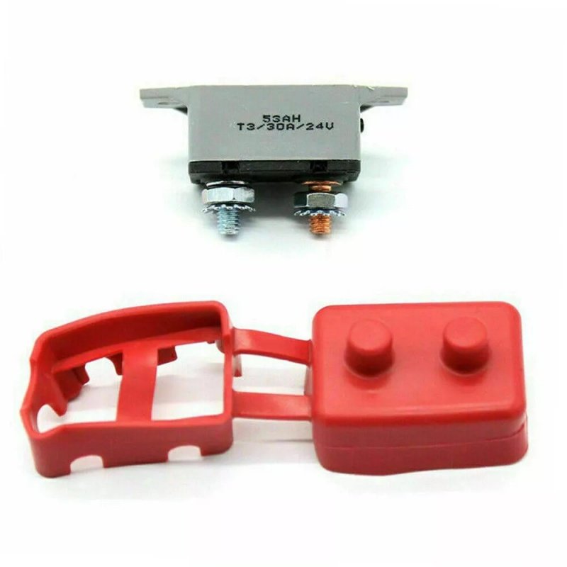 12V-24V Automatic Reset Circuit Breaker Current Overload Protector with Cover Stud Bolt for Battery Chargers Buses Trucks Marine