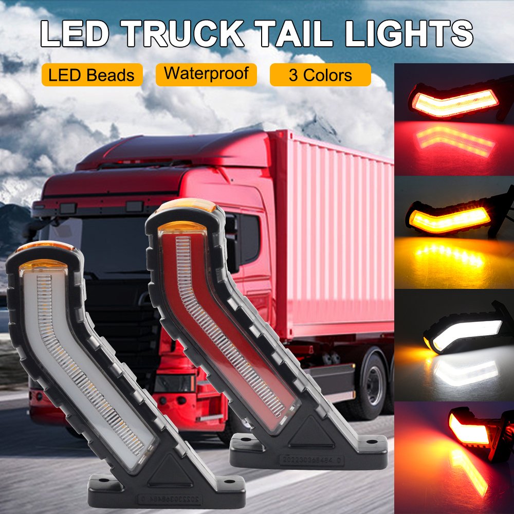 PEL New Design Led Rear Truck Traffic Trailer Side Marker Light Outline Marker Front Rear Side Position Flow Turn 12V 24V