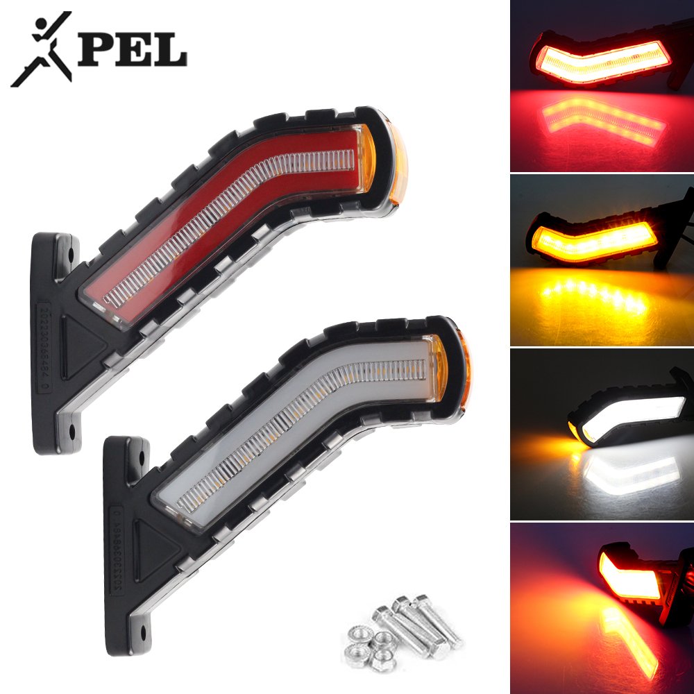 PEL New Design Led Rear Truck Traffic Trailer Side Marker Light Outline Marker Front Rear Side Position Flow Turn 12V 24V