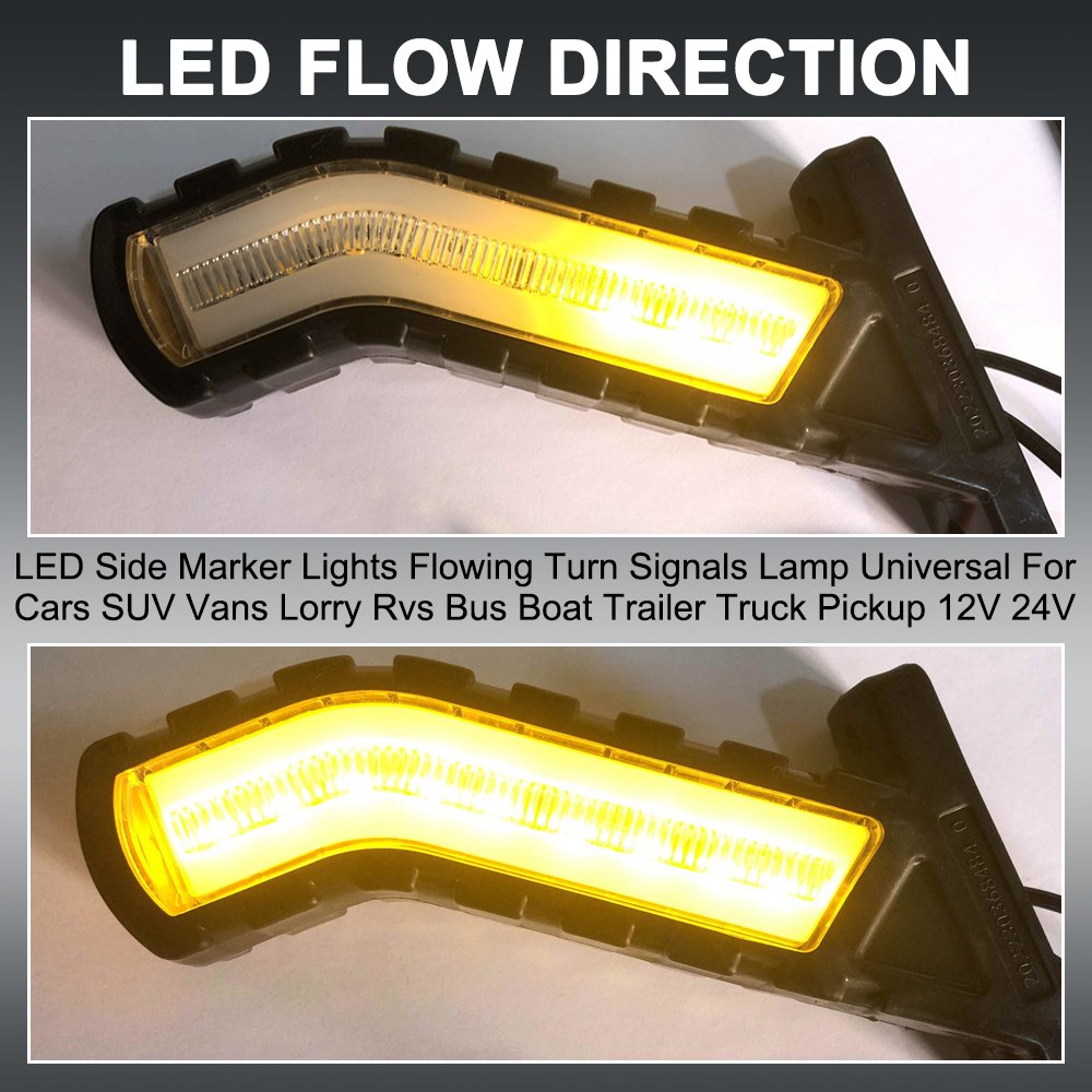 PEL New Design Led Rear Truck Traffic Trailer Side Marker Light Outline Marker Front Rear Side Position Flow Turn 12V 24V