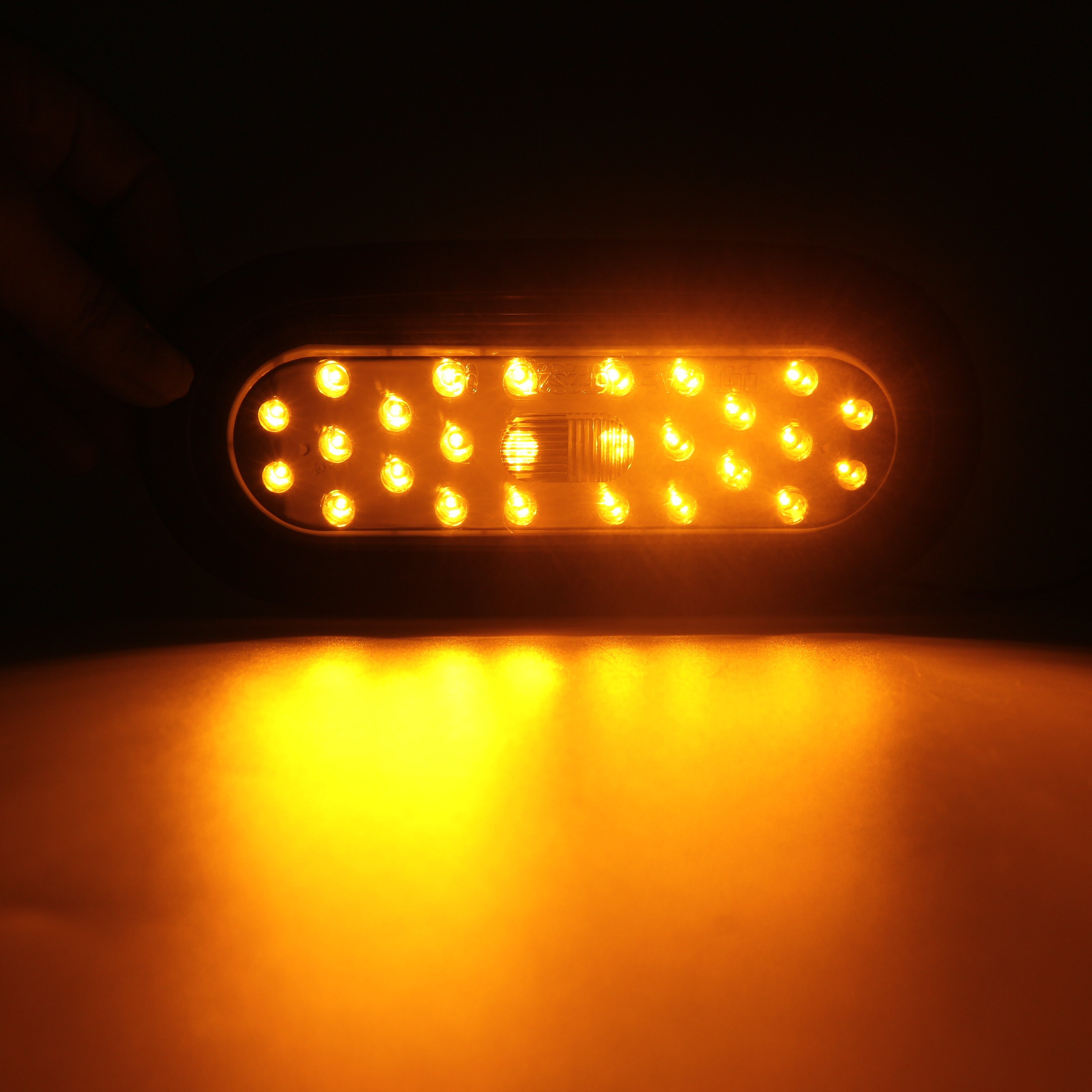 12V Oval Amber 6 Inch 26 Piranha Chips Truck LED Brake Light Stop Light Backup Reverse Tail Lights for Trailer Boat Lorry