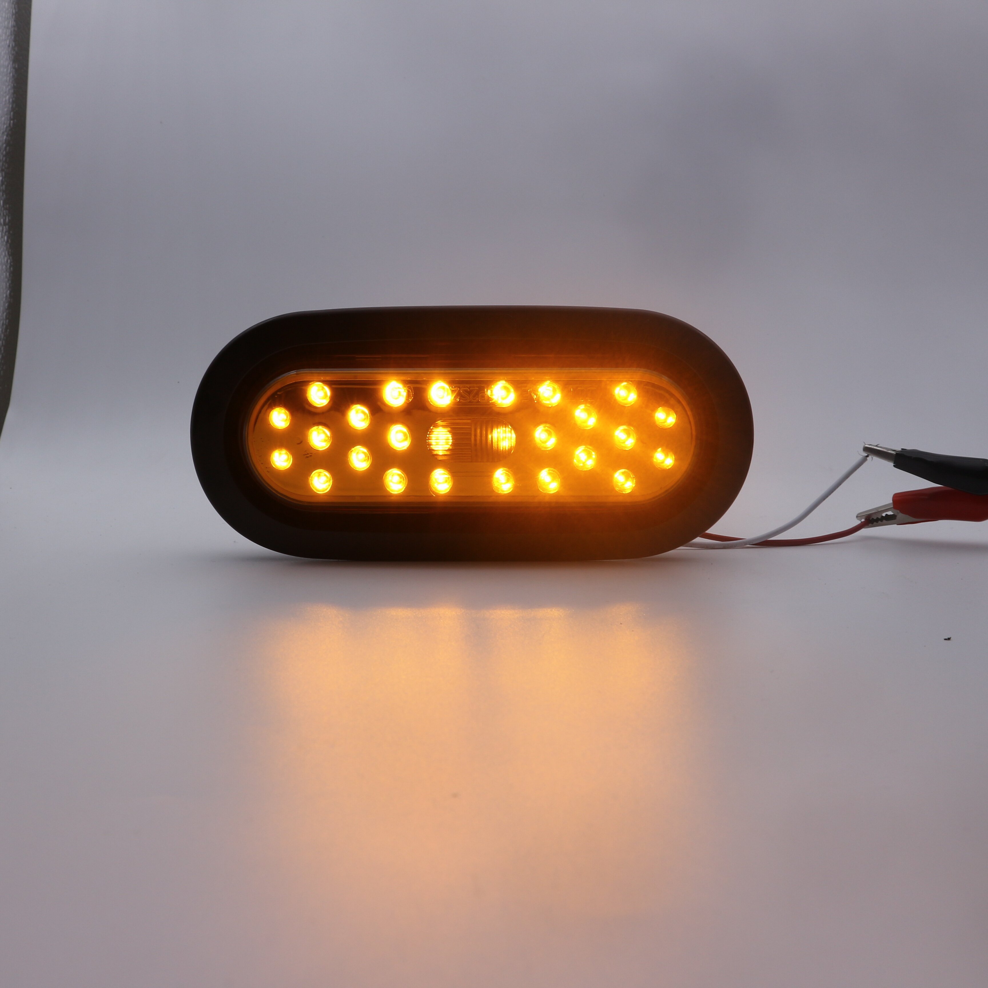 12V Oval Amber 6 Inch 26 Piranha Chips Truck LED Brake Light Stop Light Backup Reverse Tail Lights for Trailer Boat Lorry