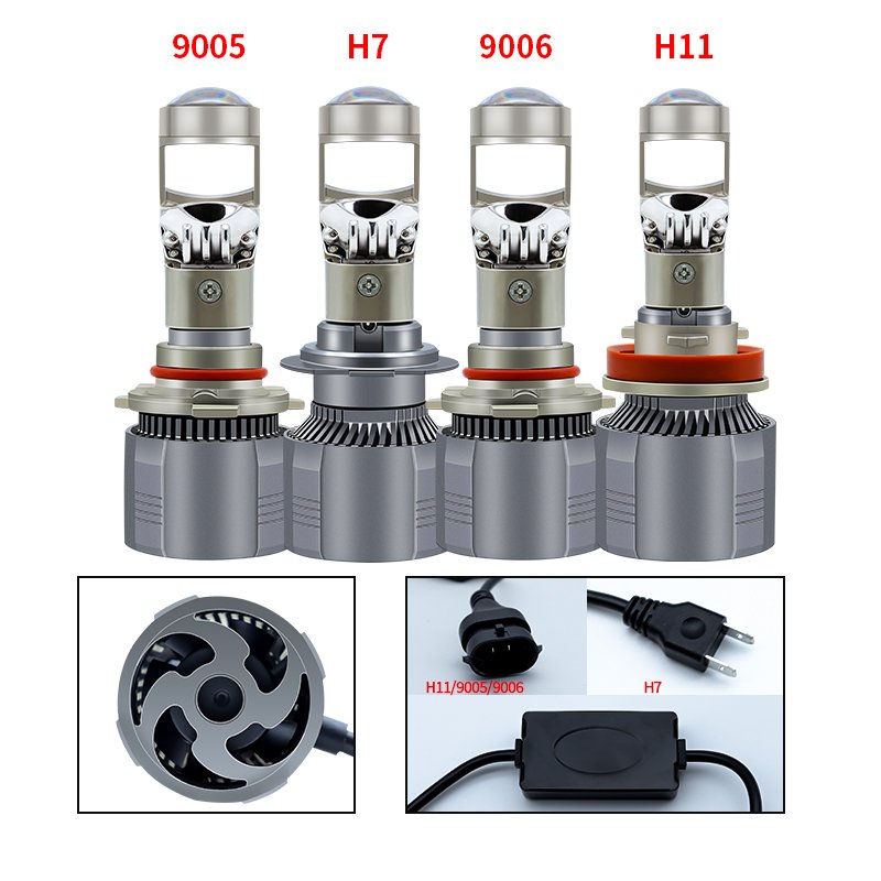 A80 Y6 Y9 Led Headlight Mini Lens Projector H4 9005 9006 H11 H7 Led Projector Bi Headlight 120w 6000k Led Lights for Vehicle