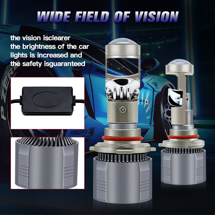 A80 Y6 Y9 Led Headlight Mini Lens Projector H4 9005 9006 H11 H7 Led Projector Bi Headlight 120w 6000k Led Lights for Vehicle