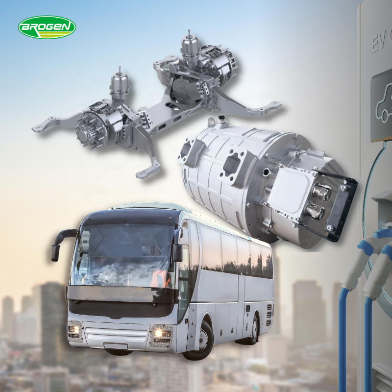 Brogen ODM 190kw 4500rpm High Voltage Liquid Cooling PMSM Motor Electric Powertrain for 6 Meters Bus