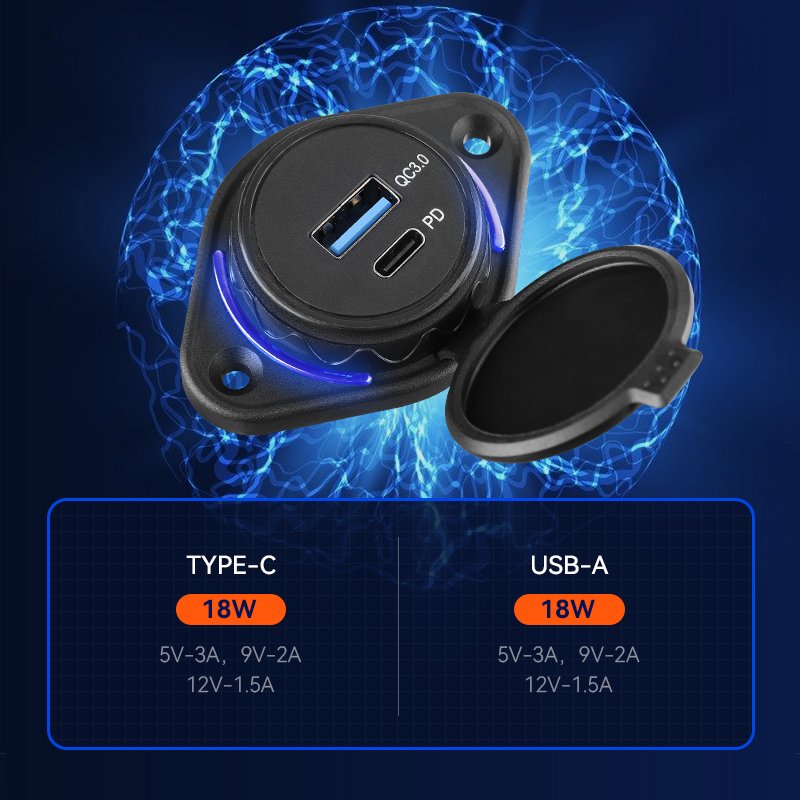 OEM ODM USB Bus Charger 12 24V Dual Usb Port Bus Charger Bus USB Charger Ports Pd Type C