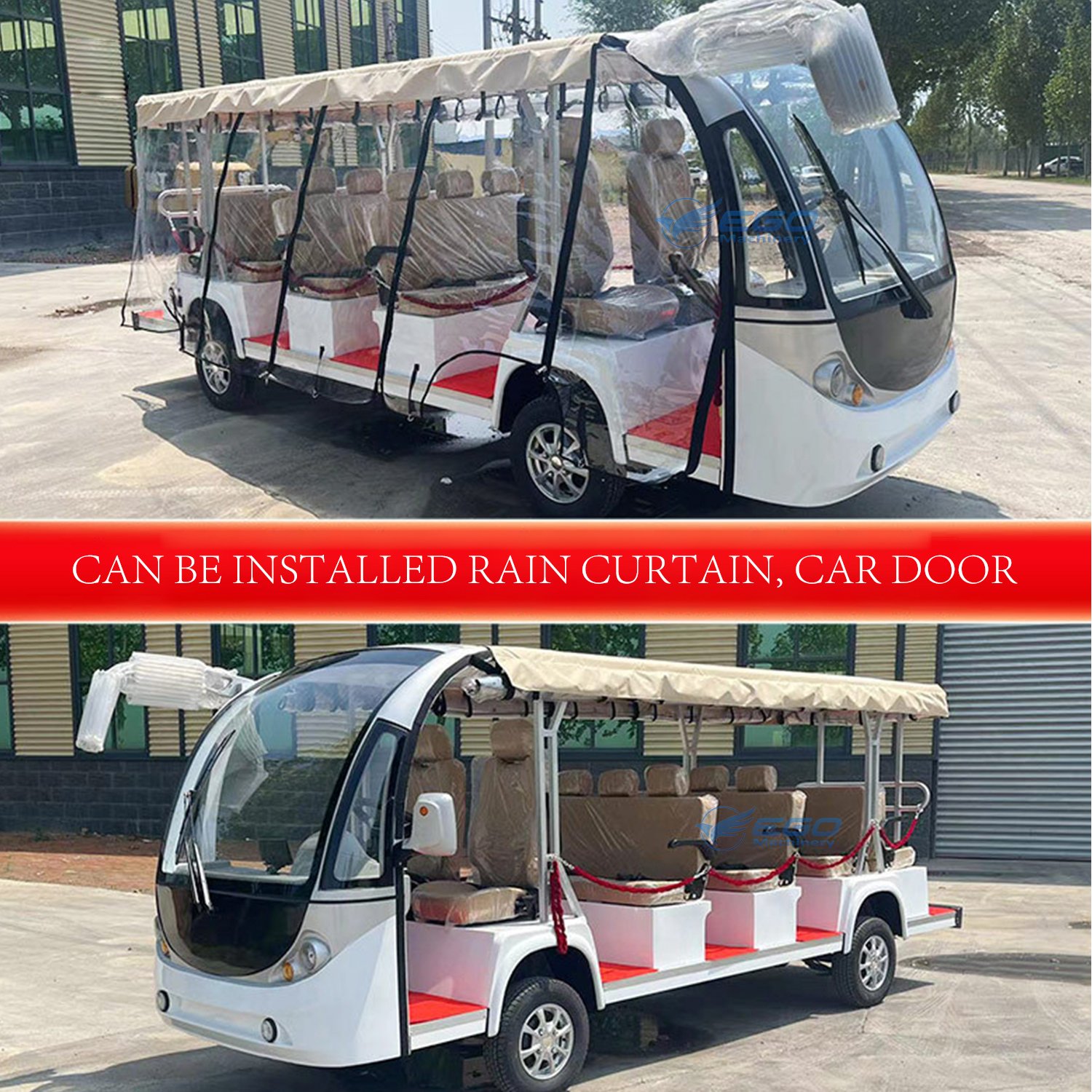 Petrol/Gasoline/Battery Powered 11/14/17 Seater Passenger City Vehicle Tourist Shuttle Electric Mini Sightseeing Bus Car