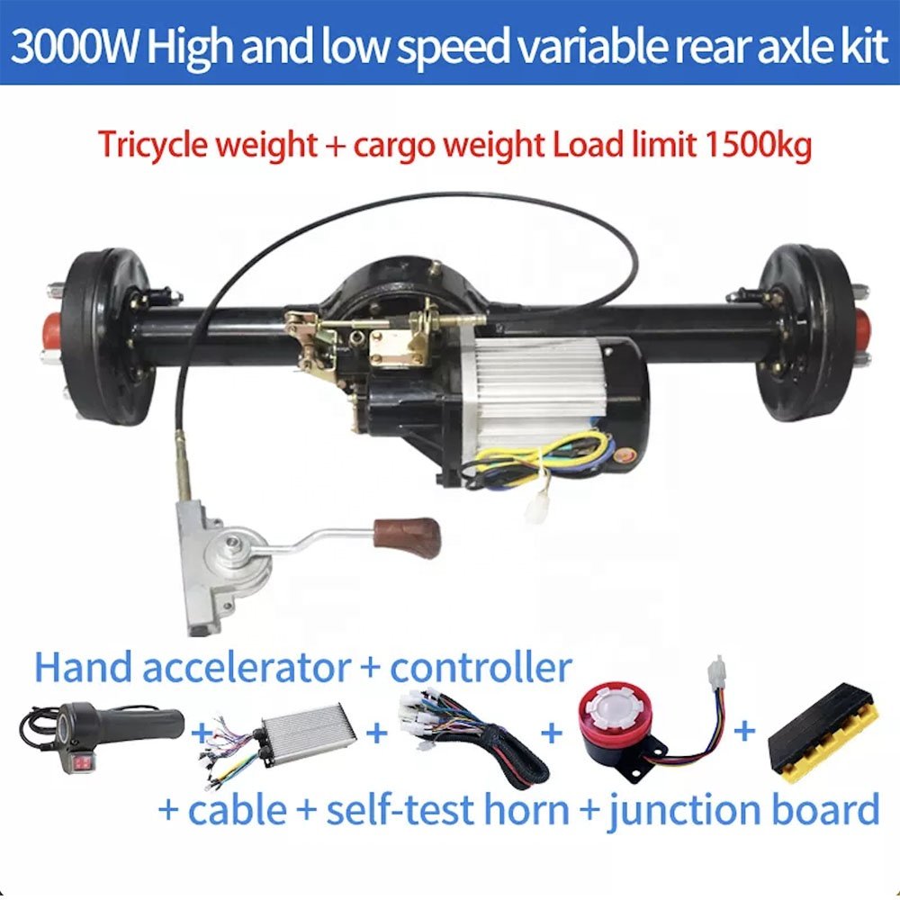 3KW 5KW 48V Traction Motor Differential Rear Axle Assembly Electric Driving System