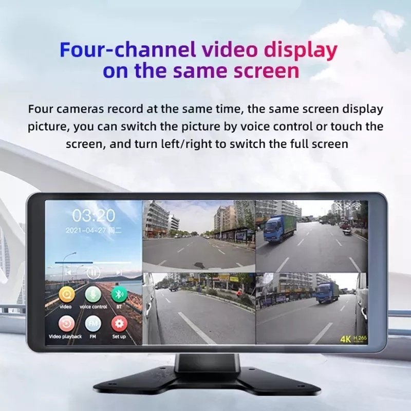 IP68 Waterproof Car Monitor Screen 10.36 Inch Full-Touch Car DVD Player Truck Bus Camera System