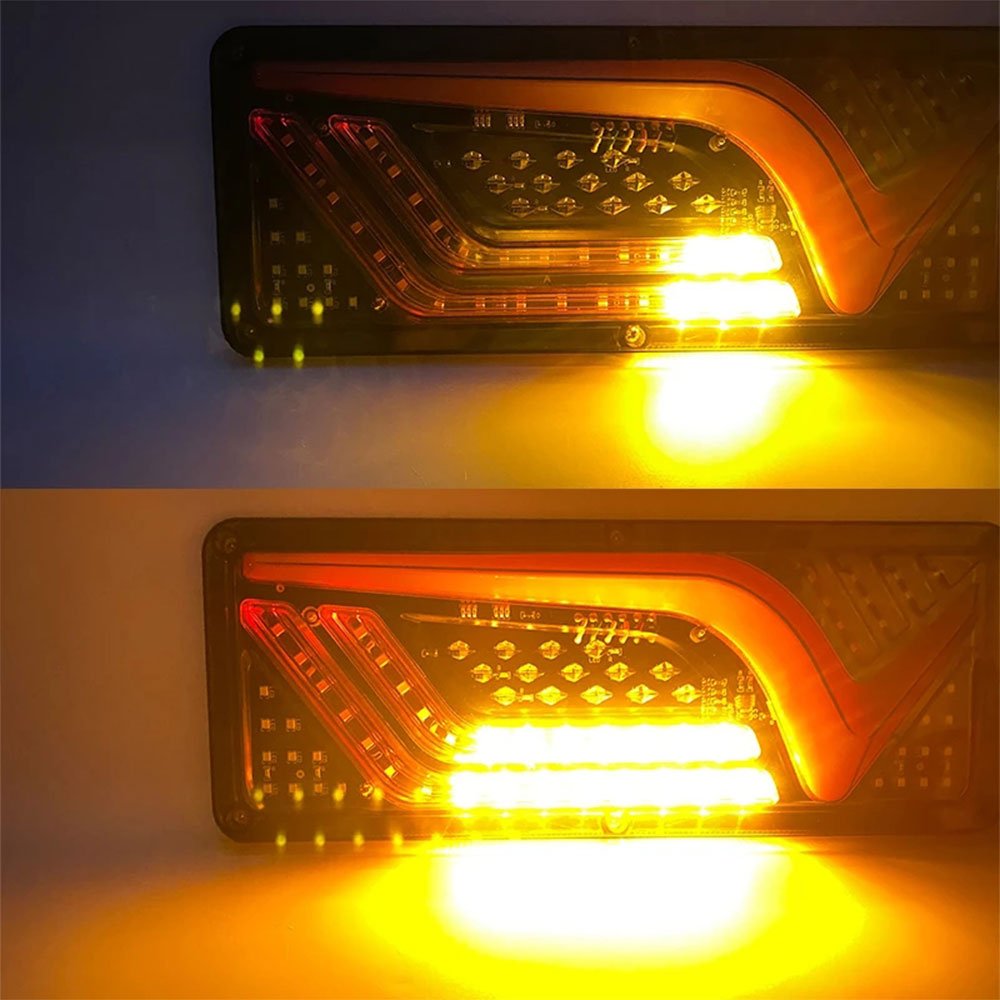 12/24V Dynamic LED Truck Tail Light Turn Signal Rear Brake Lights Reverse Signal Lamp Trailer Lorry Bus Camper Caravan
