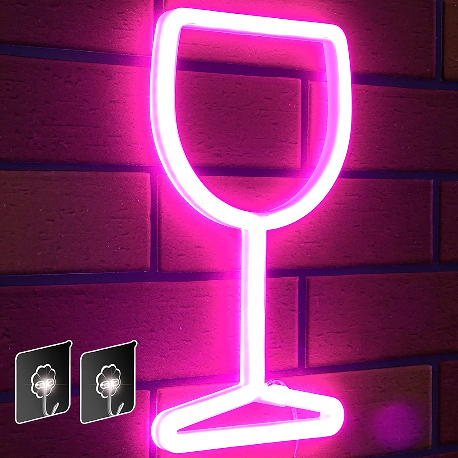 Custom Pink Wine Glass LED Neon Light Sign for Wall Decoration Party Bedroom Living Room Decor Wine Cellar Bar Neon