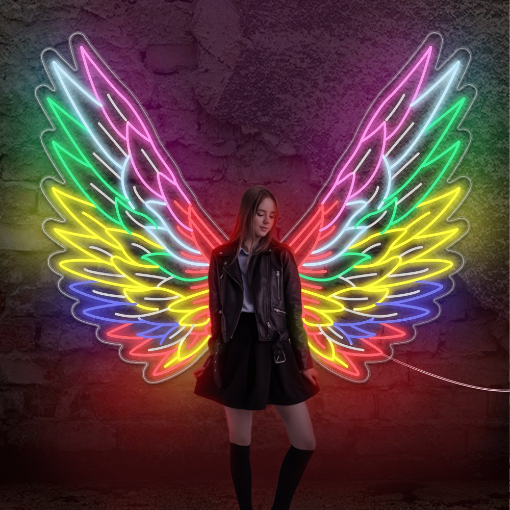 Dropshipping Wing Neon Light Sign Custom logo LED Neon Flex Lights Sign Custom Neon Sign for Outdoor