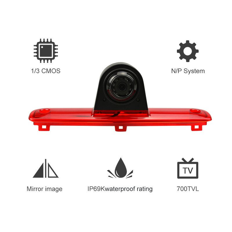 AHD Universal Fiat Ducato Wide Angle Waterproof IP69K Night View Rear View Camera Third Brake Reverse Light Camera