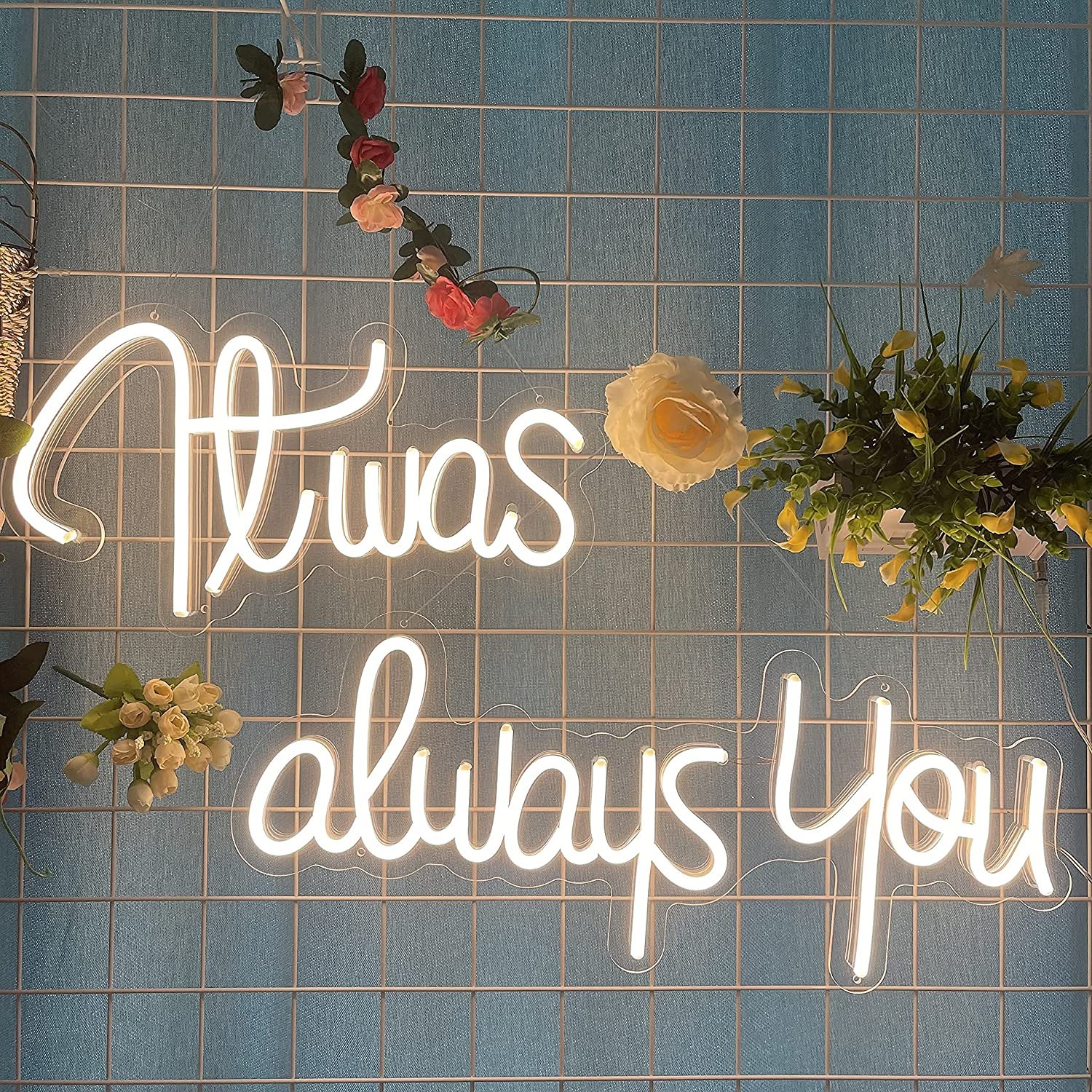 It Was Always You Neon Sign for Valentines Day Decor Neon Light Signs for Wedding Anniversary Neon Light Decor