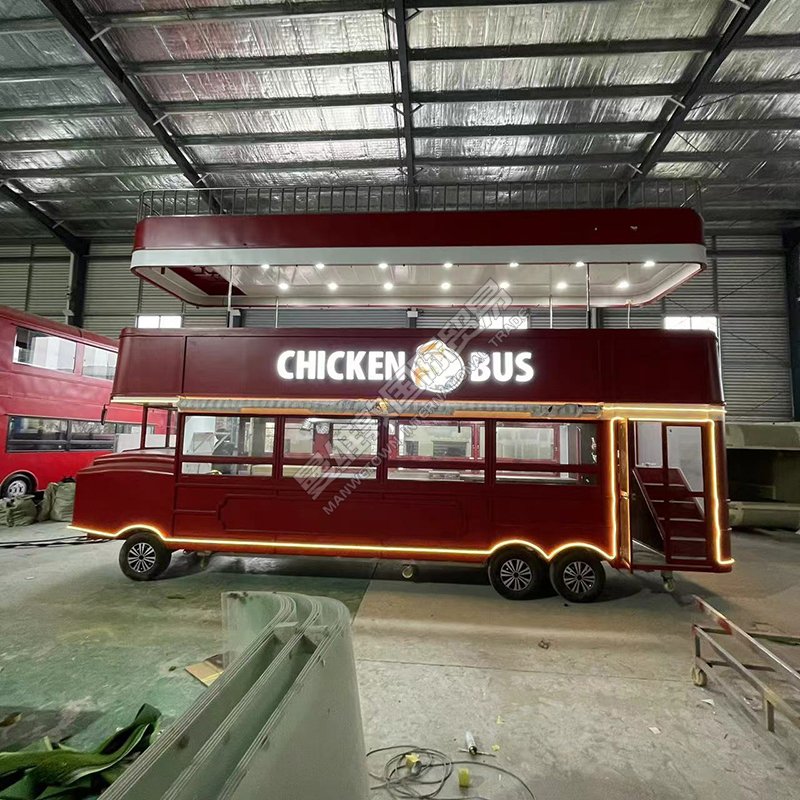 High Quality Factory Price Food Trailer Food Truck Customize Fast Food Drink Cart Double Decker Bus
