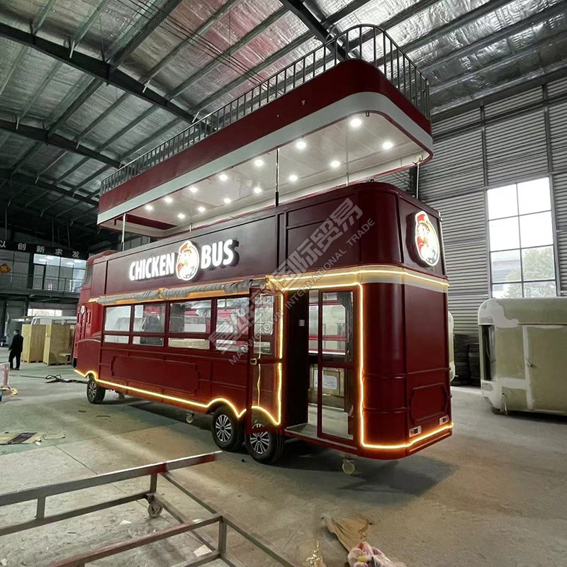 High Quality Factory Price Food Trailer Food Truck Customize Fast Food Drink Cart Double Decker Bus
