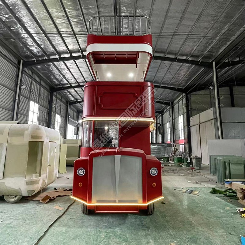 High Quality Factory Price Food Trailer Food Truck Customize Fast Food Drink Cart Double Decker Bus