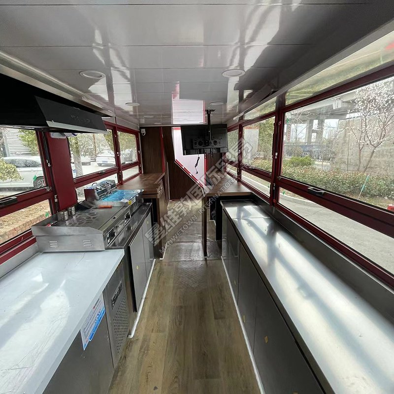 High Quality Factory Price Food Trailer Food Truck Customize Fast Food Drink Cart Double Decker Bus