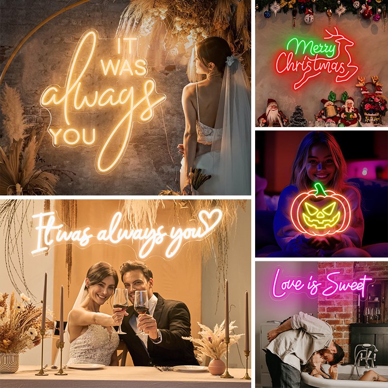 Customizable Neon Light Decor for Wedding Wall Decor Bright LED Durable No Dimming or Fading