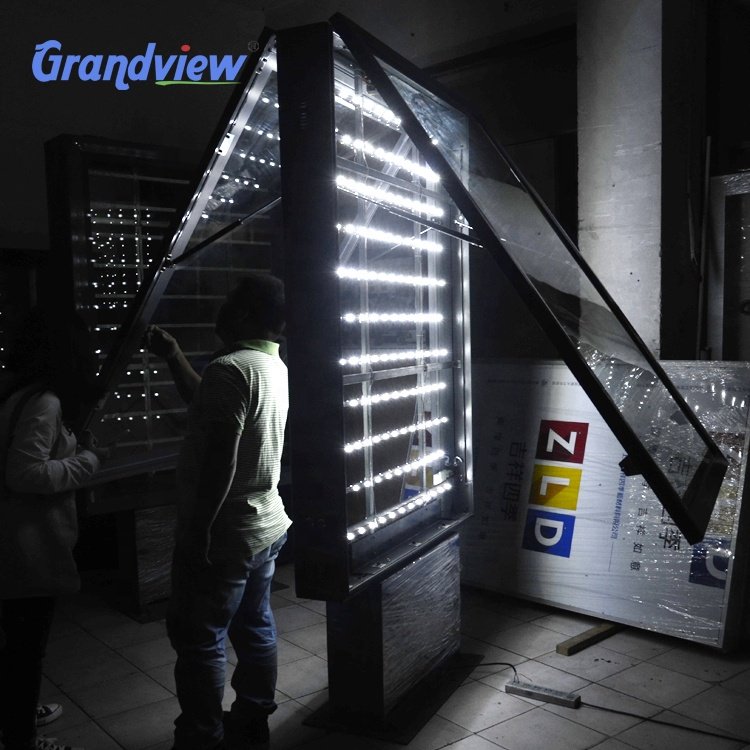 City Street Bus Stop Free Standing Advertising Scrolling Mupi Light Box