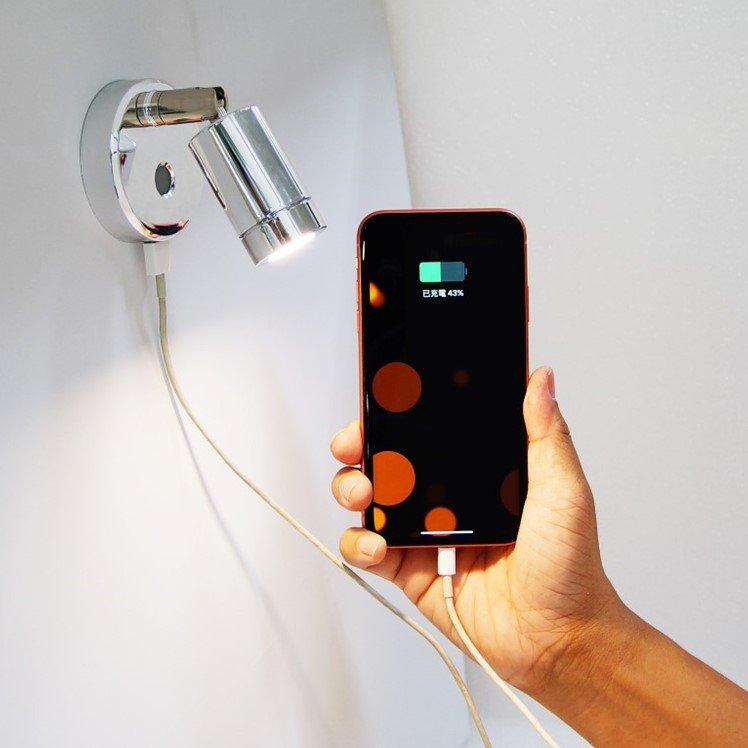 YIS Marine 12v 24v Caravan Bedside Lamp with USB Charger Socket Reading Light Led Rv Boat Bus