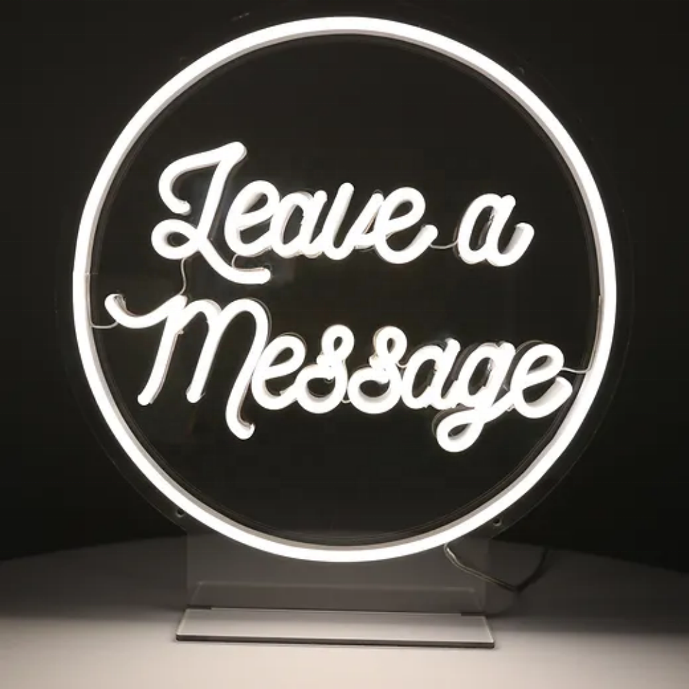 Custom Led Neon Sign Interior Indoor Design Wedding Reception Led Light up Sign Leave Message Neon Sign Light for Sale