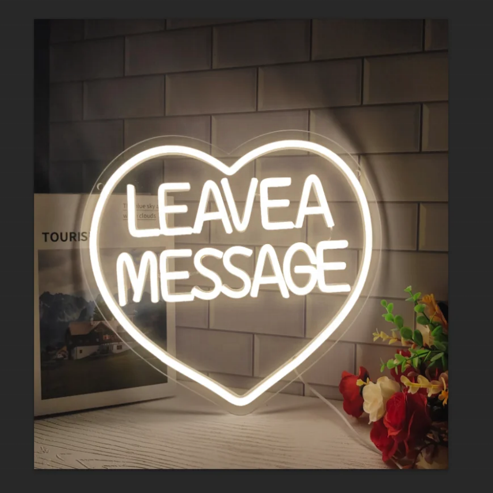 Custom Led Neon Sign Interior Indoor Design Wedding Reception Led Light up Sign Leave Message Neon Sign Light for Sale