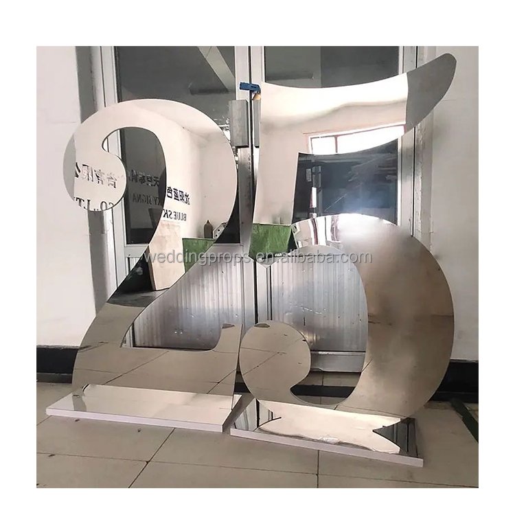 Customized 4ft 3ft RGB Lights Number Letter Light Stand Backdrop Stage Number Backdrop Stand Wedding Event Decoration