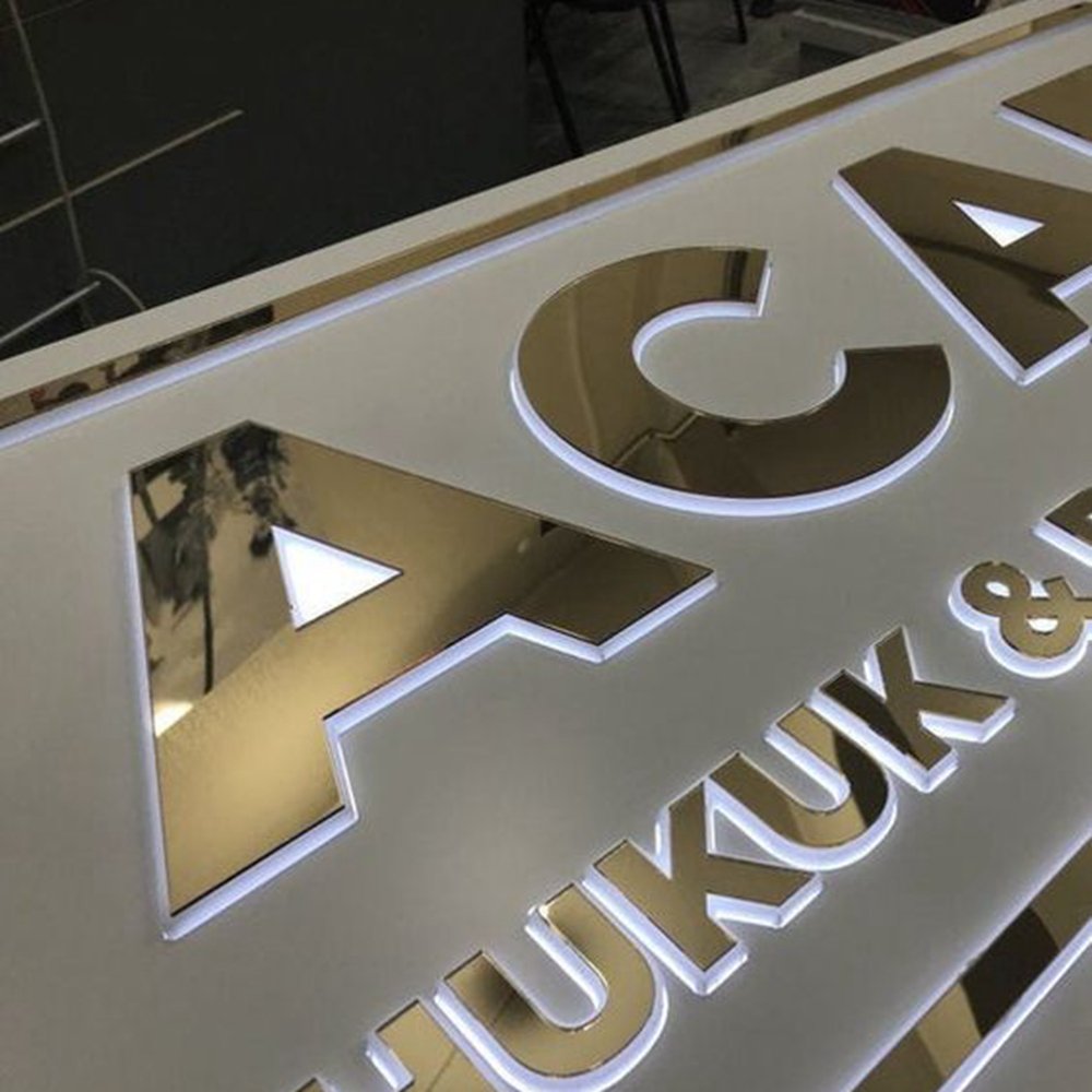 Winbo Metal Wall Letters Gold 3d Stainless Steel Signs Small Metal Backlit Letters Business logo Sign Channel Letter