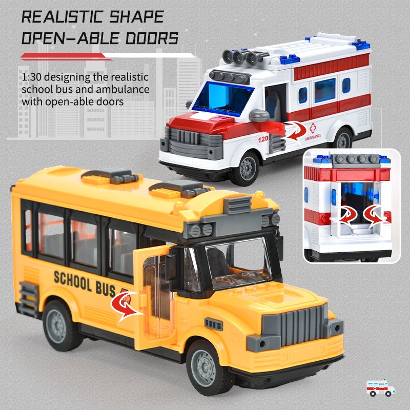 Hot Sale Remote Control Ambulance Toy Car and School Bus Toy with Light